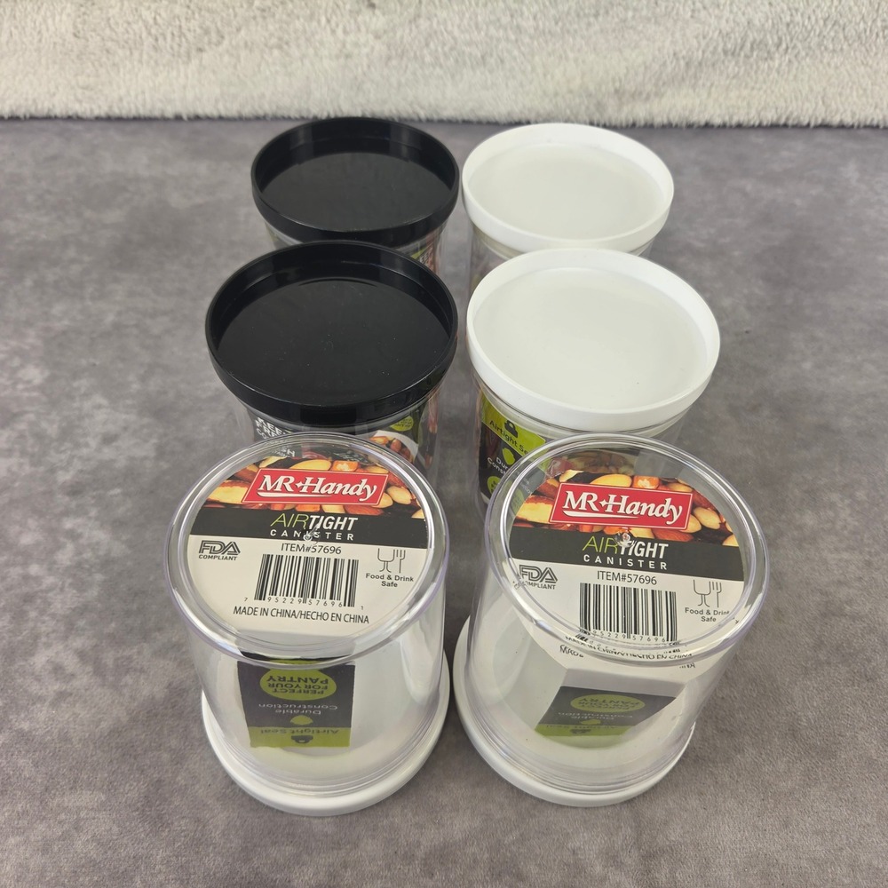 Mr Handy 6pc Airtight Canister Set 11.1oz 330mL Clear BPA Free Food Storage